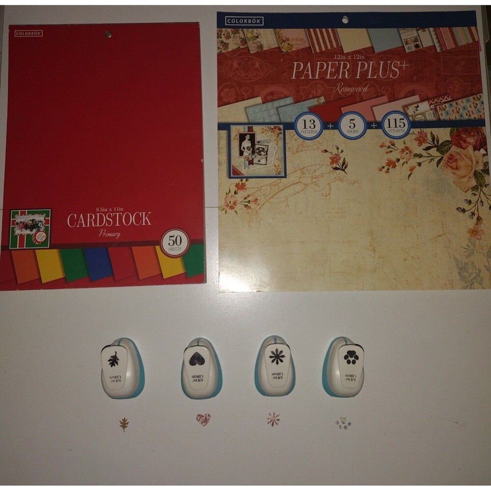 Craft Colorbok Paper Bundle(2 Pads) & Recollections Paper Punches(4)